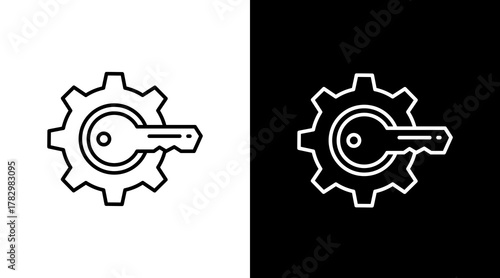 Key Management  White Icon Set Design	