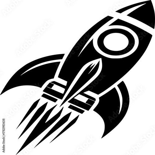Rocket vector illustration in cartoon design