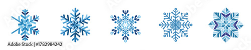 Detailed Illustration Snowflake Vector Set Complex Mandala Winter Pattern Design Cold Element