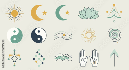 Discover serene celestial, nature, and spiritual icons perfect for wellness brands, meditation apps, and holistic designs creating calm and balance.