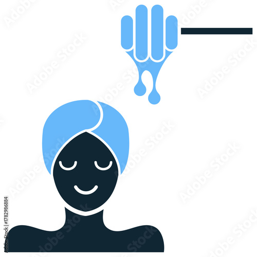 Honey Facial Icon Vector Vector icon combining a facial mask or face outline with a honey symbol. Represents natural skincare, organic beauty treatments, and therapeutic face masks.