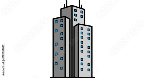 Modern office building with multiple floors and windows, symbolizing corporate headquarters and urban development