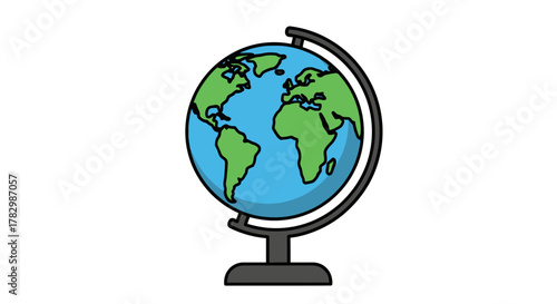 Educational concept of a terrestrial globe, illustrating world geography, travel, and global connections, perfect for learning and exploration themes