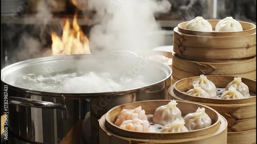 Steaming Dumplings A Culinary Delight in the Making.