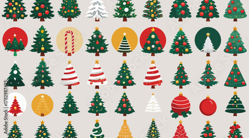 Christmas Tree Icon Set Bundle