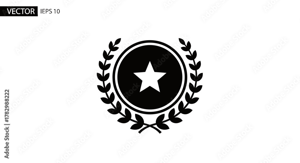 Obraz premium Star award badge with laurel wreath