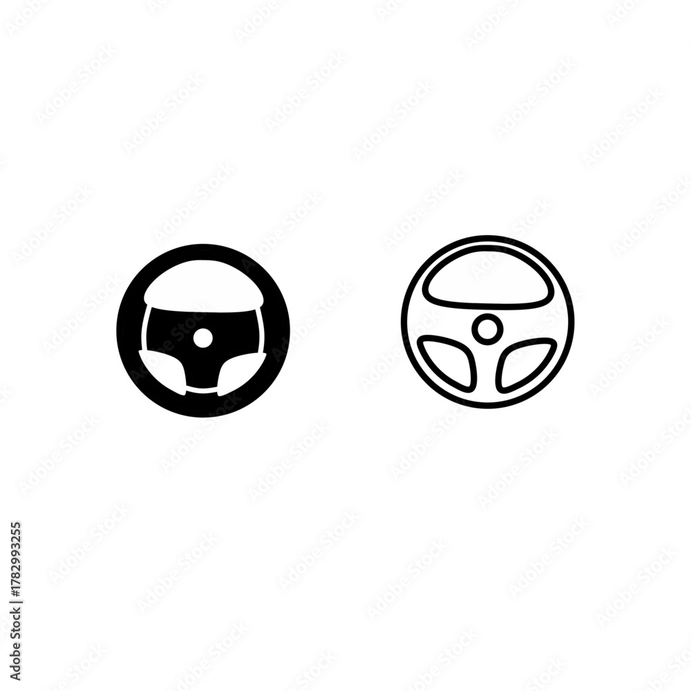 Fototapeta premium car steering wheel with vector lines