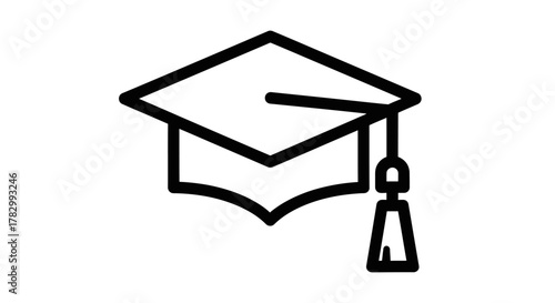 Graduation cap icon with transparent background