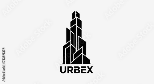 Modern skyscraper icon with transparent background