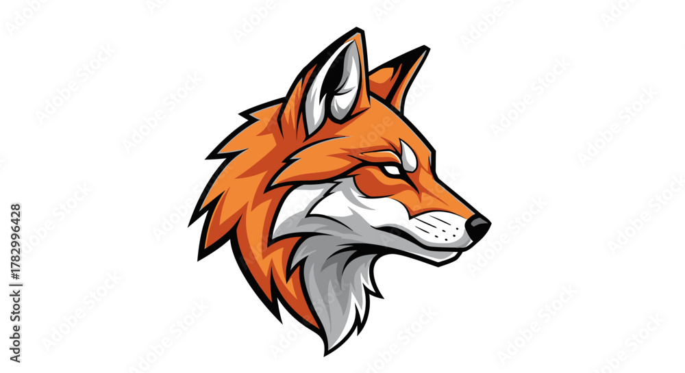 Obraz premium Fox head portrait with transparent background