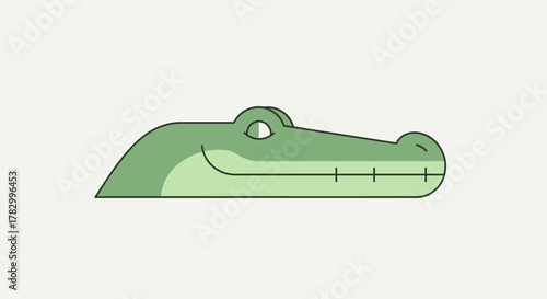 Green crocodile head with transparent background