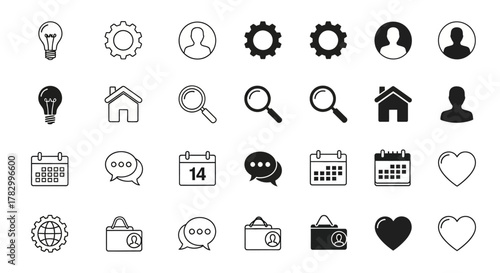Simple icons set for web and mobile applications