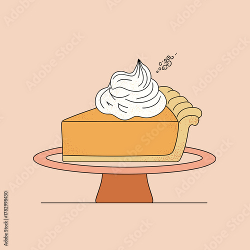 Delicious Pumpkin Pie Slice Dessert