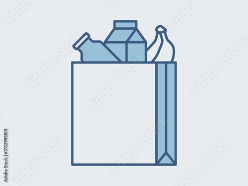 Grocery icon. Supermarket icon vector. Outline vector icons. Flat illustration concept.