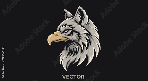 Eagle head portrait with transparent background