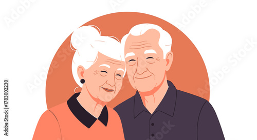 Loving elderly couple sharing a tender moment, radiating warmth and enduring happiness in a soft, warm embrace