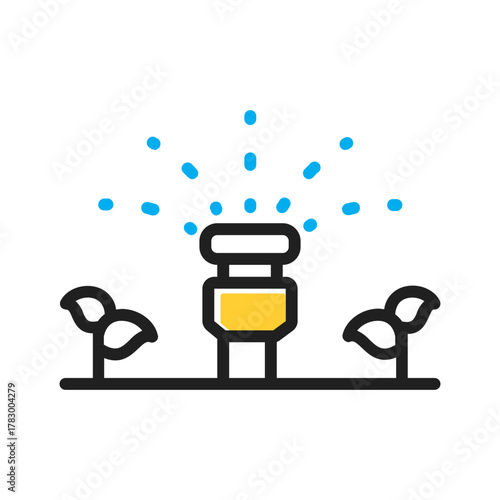 Vector multi color icon for Irrigation system