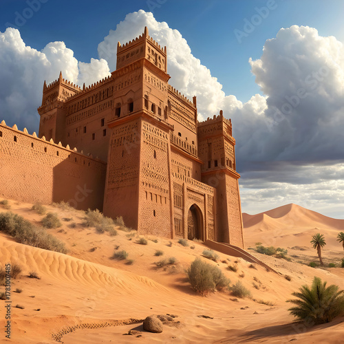 adobe castle in a-fantasy desert kingdom