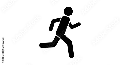 Dynamic figure in mid stride conveying speed and action, perfect for sports, fitness, and progress themes