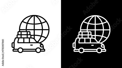 Travel  White Icon Set Design