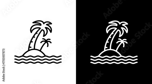 Island  White Icon Set Design