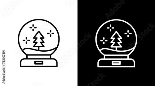 Snow Globe  White Icon Set Design