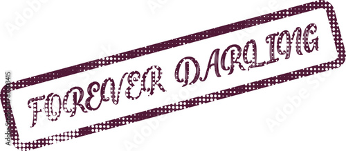 Forever Darling Distressed Purple Rubber Stamp for Sweet Affection and Cherished Relationships