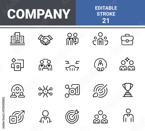 House and building icon set,Business buildings, linear style icons set. Multistory building with windows