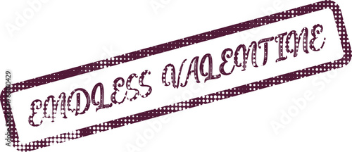 Endless Valentine Maroon Dotted Rubber Stamp for Romantic Holiday Celebrations