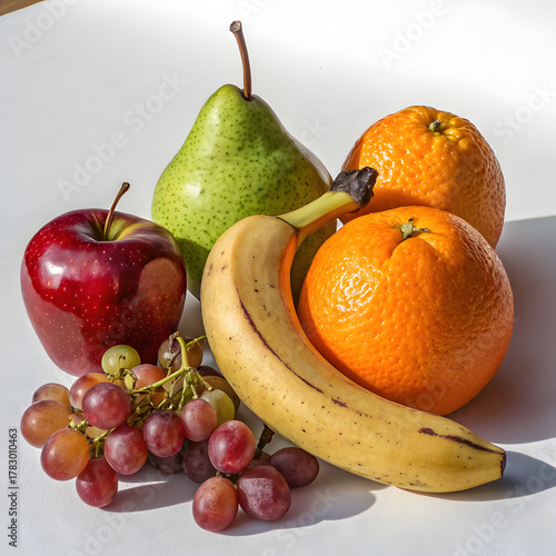 an artful arrangement of fruits