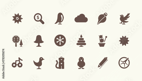 Vector set of hand drawn cartoon coffee and chocolate food icons