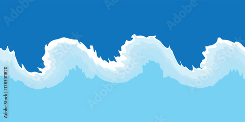 Wavy water splash shapes, ocean waves, water ripples landscape for blue background. modern