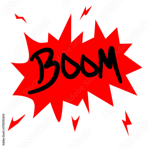 Boom text explosion vector design