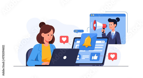 Engaging social media campaign strategy and notification system for audience interaction and brand awareness