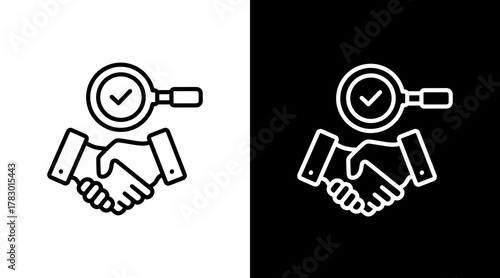 Agreement Investigation White Icon Set Design