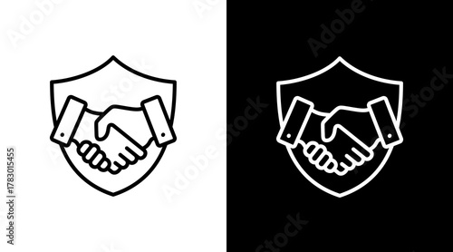 Partnership Protection White Icon Set Design