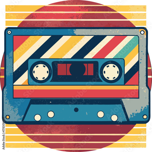 Retro Cassette Tape Music T-Shirt Design