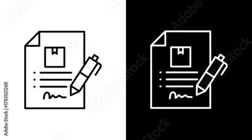 Purchase Approval  White Icon Set Design