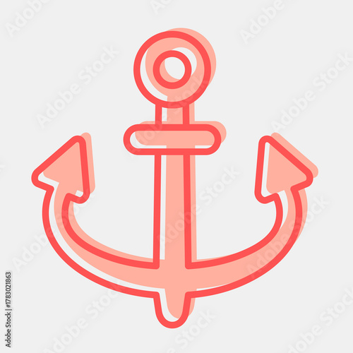 Icon anchor. Pirates theme elements. Icon in two tone style.