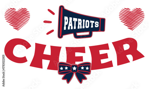 Patriots Cheerleader Illustration.