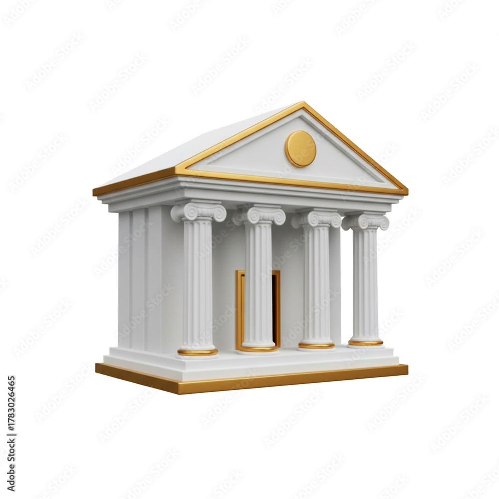 Fototapeta premium Grand 3D Bank Building Icon