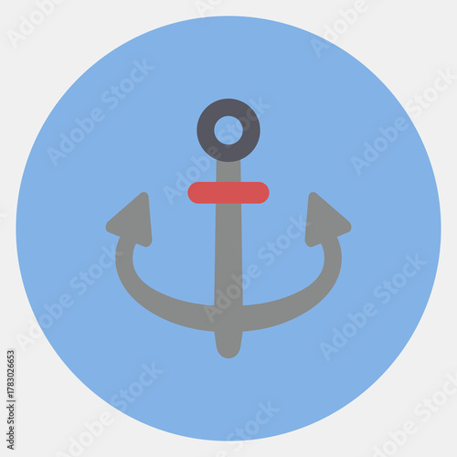 Icon anchor. Pirates theme elements. Icon in color mate style.