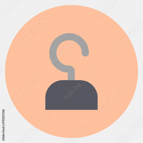 Icon hook. Pirates theme elements. Icon in color mate style.