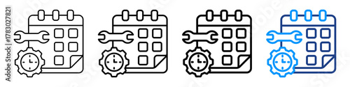 Maintenance Scheduling Icon Different Style Outline Collection Set.