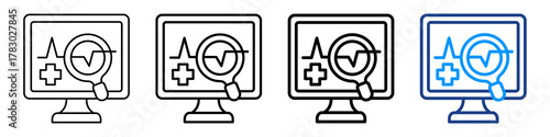 System Diagnostics Icon Different Style Outline Collection Set.