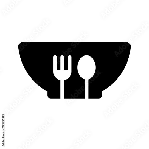 bowl with fork and spoon