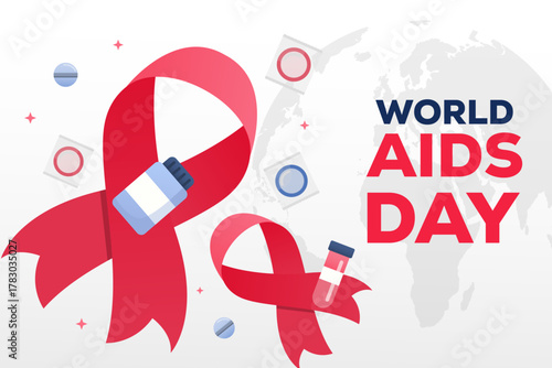 world aids day background illustration in gradient style