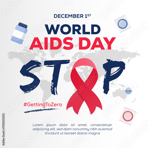illustration design for world aids day december 1st