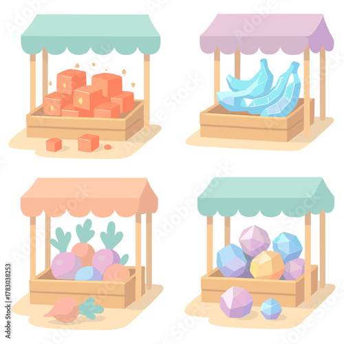 Pixel Art Food Stalls