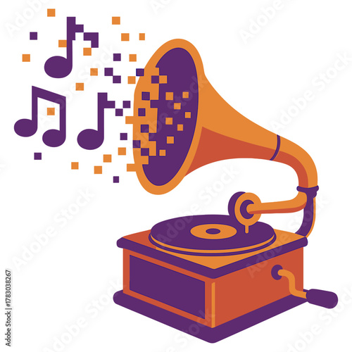 Vintage Gramophone Music Pixels